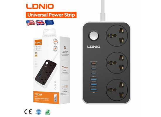 LDNIO SC3604C Multi Plug Universal Power Strip 3 Outlets Universal USB Power Socket Power Strip with Safety Master Switch